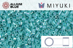 MIYUKI Delica® Seed Beads (DBS0166) 15/0 Round Small - Opaque Turquoise Green AB