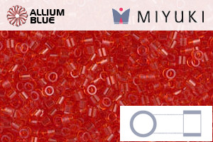 MIYUKI Delica® Seed Beads (DBS0704) 15/0 Round Small - Transparent Red Orange