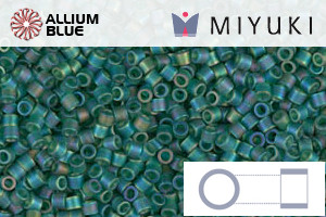MIYUKI Delica® Seed Beads (DBS0859) 15/0 Round Small - Matte Transparent Emerald AB