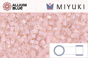 MIYUKI Delica® Seed Beads (DBS0868) 15/0 Round Small - Matte Transparent Pink Mist AB
