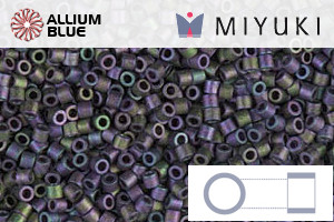 MIYUKI Delica® Seed Beads (DBS1053) 15/0 Round Small - Matte Metallic Plum Emerald Gold Iris