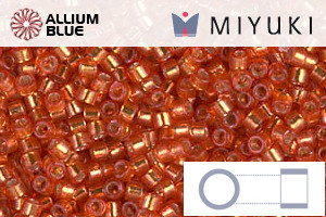 MIYUKI Delica® Seed Beads (DB2158) 11/0 Round - Duracoat Silver Lined Clementine