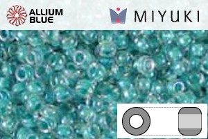 MIYUKI Round Seed Beads (RR11-0220) - Aqua Lined Crystal Luster