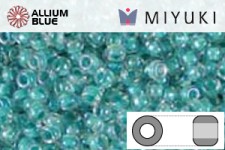 MIYUKI Round Rocailles Seed Beads (RR11-0220) 11/0 Small - Aqua Lined Crystal Luster
