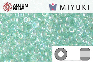 MIYUKI Round Seed Beads (RR11-0271) - Light Mint Lined Crystal AB