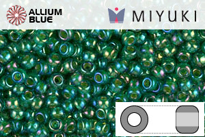 MIYUKI Round Rocailles Seed Beads (RR11-0354) 11/0 Small - Emerald Lined Aqua