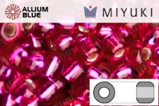 MIYUKI丸シードビーズ (RR11-1436) 丸小ビーズ 11/0 - Raspberry Transparent Silverlined Dyed