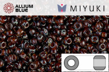 MIYUKI Round Seed Beads (RR11-4502) - Transparent Dark Topaz Picasso