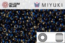 MIYUKI Round Rocailles Seed Beads (RR11-4511) 11/0 Small - Opaque Black Picasso