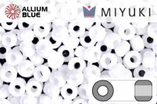 MIYUKI Round Rocailles Seed Beads (RR8-0402) 8/0 Large - Opaque White