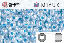 MIYUKI Round Rocailles Seed Beads (RR8-0430) 8/0 Large - Aqua Lined White Pearl