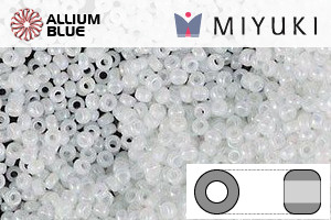 MIYUKI Round Rocailles Seed Beads (RR8-0471) 8/0 Large - White Pearl AB