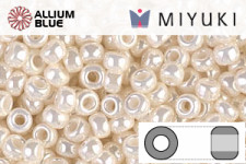 MIYUKI Delica® Seed Beads (DBL0107) 8/0 Round Large - Transparent Gray Rainbow Gold Luster