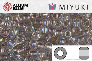 MIYUKI Round Rocailles Seed Beads (RR8-2195) 8/0 Large - Taupe Lined Crystal AB