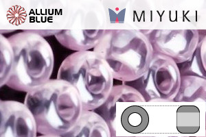 MIYUKI Round Rocailles Seed Beads (RR8-3503) 8/0 Large - Transparent Pale Rose Luster