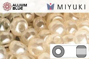 MIYUKI Round Rocailles Seed Beads (RR8-3504) 8/0 Large - Transparent Light Cream Luster