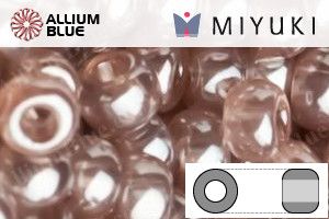 MIYUKI Round Rocailles Seed Beads (RR8-3512) 8/0 Large - Transparent Blush Luster