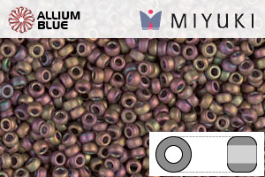 MIYUKI Round Rocailles Seed Beads (RR15-2035) 15/0 Extra Small - Matte Metallic Khaki Iris
