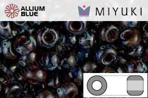 MIYUKI Round Rocailles Seed Beads (RR6-4502) 6/0 Extra Large - Transparent Dark Topaz Picasso