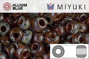 MIYUKI Round Rocailles Seed Beads (RR6-4505) 6/0 Extra Large - Transparent Light Smoky Topaz Picasso