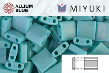 MIYUKI TILA Beads (TL-0412FR) - Matte Opaque Turquoise Green AB