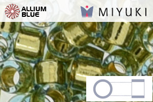MIYUKI Delica® Seed Beads (DB2522) 11/0 Round - 24kt Gold Lined Lt Aqua