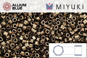 MIYUKI Delica® Seed Beads (DBC0022) 11/0 Hex Cut - Metallic Dark Bronze