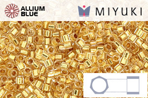MIYUKI Delica® Seed Beads (DBC0033) 11/0 Hex Cut - 24kt Gold Lined Crystal