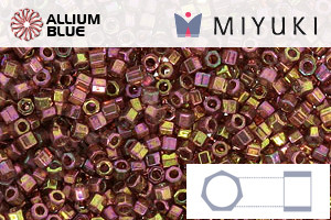 MIYUKI Delica® Seed Beads (DBC0103) 11/0 Hex Cut - Dark Topaz Rainbow Gold Luster
