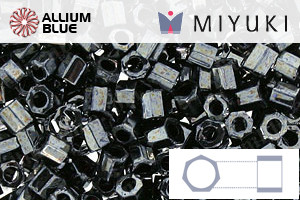 MIYUKI Delica® Seed Beads (DBLC0001) 8/0 Hex Cut Large - Metallic Gunmetal