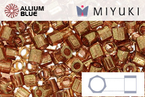 MIYUKI Delica® Seed Beads (DBLC0115) 8/0 Hex Cut Large - Topaz Gold Luster