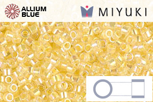MIYUKI Delica® Seed Beads (DB0053) 11/0 Round - Light Yellow Lined Crystal AB