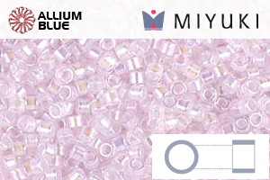 MIYUKI Delica® Seed Beads (DB0055) 11/0 Round - Pink Lined Crystal AB
