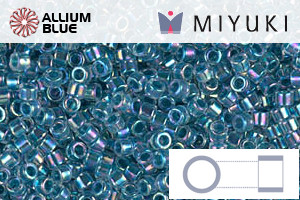 MIYUKI Delica® Seed Beads (DB0058) 11/0 Round - Marine Blue Lined Crystal AB