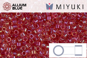 MIYUKI Delica® Seed Beads (DB0062) 11/0 Round - Light Cranberry Lined Topaz Luster