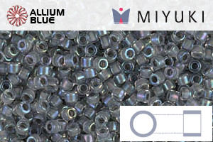 MIYUKI Delica® Seed Beads (DB0081) 11/0 Round - Gray Lined Crystal AB