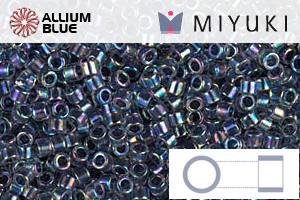 MIYUKI Delica® Seed Beads (DB0086) 11/0 Round - Noir Lined Crystal AB