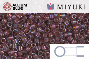 MIYUKI Delica® Seed Beads (DB0129) 11/0 Round - Mulberry Rainbow Gold Luster