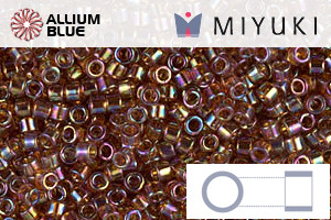 MIYUKI Delica® Seed Beads (DB0170) 11/0 Round - Transparent Dark Topaz AB