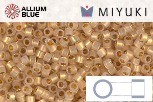 MIYUKI Delica® Seed Beads (DB0230) 11/0 Round - 24kt Gold Lined Opal - 5gr