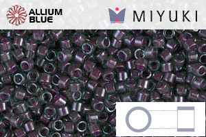 MIYUKI Delica® Seed Beads (DB0279) 11/0 Round - Cranberry Lined Emerald Luster
