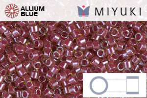 MIYUKI Delica® Seed Beads (DB0283) 11/0 Round - Cranberry Lined Peridot Luster