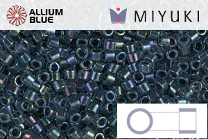 MIYUKI Delica® Seed Beads (DB0286) 11/0 Round - Midnight Blue Lined Aqua AB