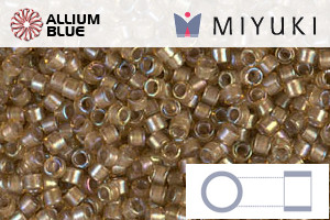 MIYUKI Delica® Seed Beads (DB0288) 11/0 Round - White Lined Saffron AB