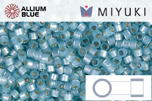 MIYUKI Delica® Seed Beads (DB0628) 11/0 Round - Dyed Aqua Silver Lined Alabaster