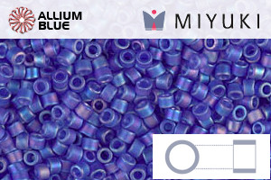 MIYUKI Delica® Seed Beads (DB0864) 11/0 Round - Matte Transparent CobaLight AB