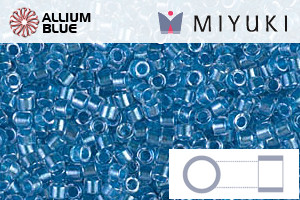 MIYUKI Delica® Seed Beads (DB0905) 11/0 Round - Sparkling Blue Lined Crystal