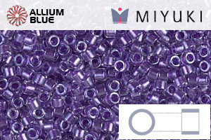 MIYUKI Delica® Seed Beads (DB0906) 11/0 Round - Sparkling Purple Lined Crystal