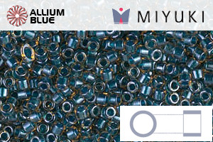 MIYUKI Delica® Seed Beads (DB0921) 11/0 Round - Sparkling Blue Lined Topaz
