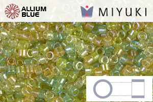 MIYUKI Delica® Seed Beads (DB0983) 11/0 Round - Sparkling Lined Lemon Lime Mix
